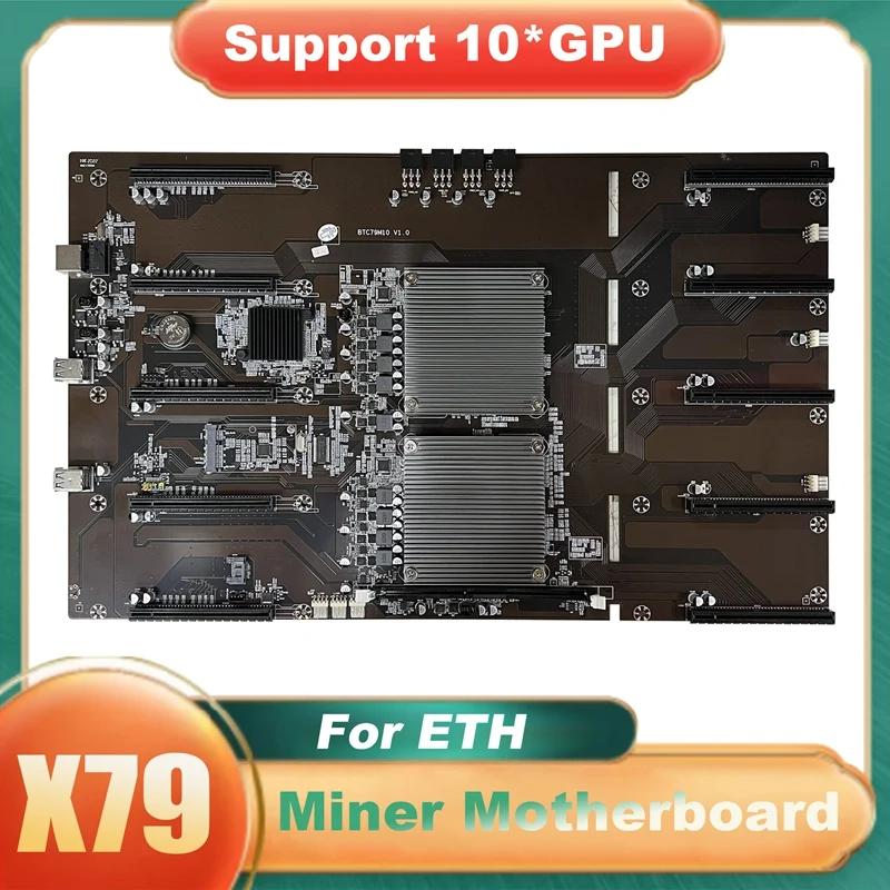 NEW-X79 BTC ̴   10XPCIE 8X GPU  LGA 2011 DDR3 MSATA SATA For ETH ̴ X79 M10  